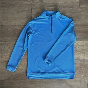 Peter Millar Perth Youth Birdseye Performance Quarter-Zip, Blue Golf Pullover